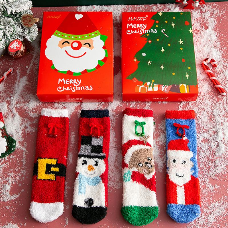 SET DE REGALO DE NAVIDAD CALCETINES POLAR CORAL