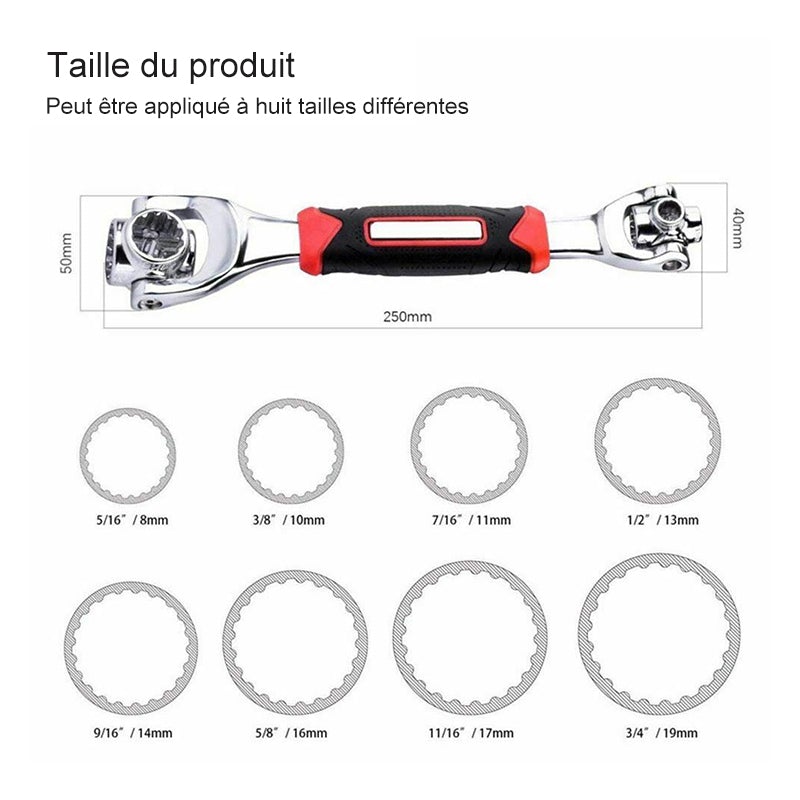 LLAVE MULTIHERRAMIENTA CON CABEZAL GIRATORIO FLEXIBLE 48 EN 1