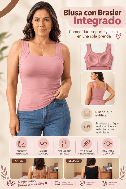 Blusa con Brasier integrado 2 en 1