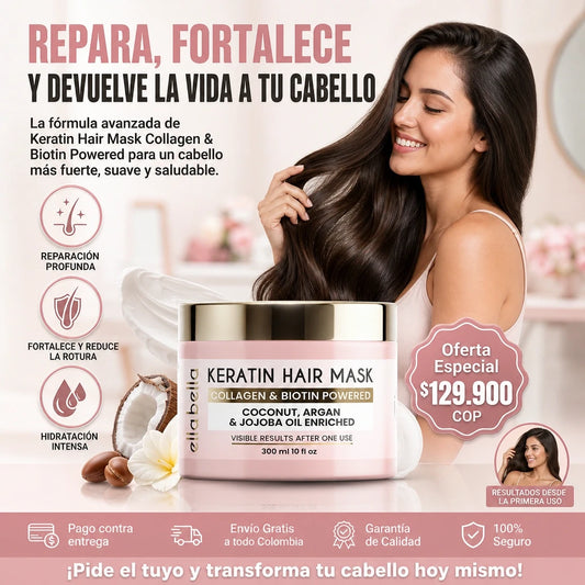 KERATINA HAIR MASK COLAGENO Y BIOTINA